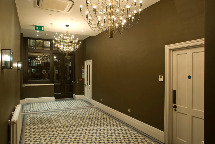 entryway geometric floor pattern