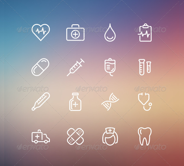 flat medical icons