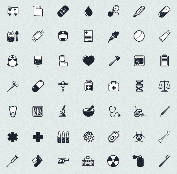 simple medical icon set