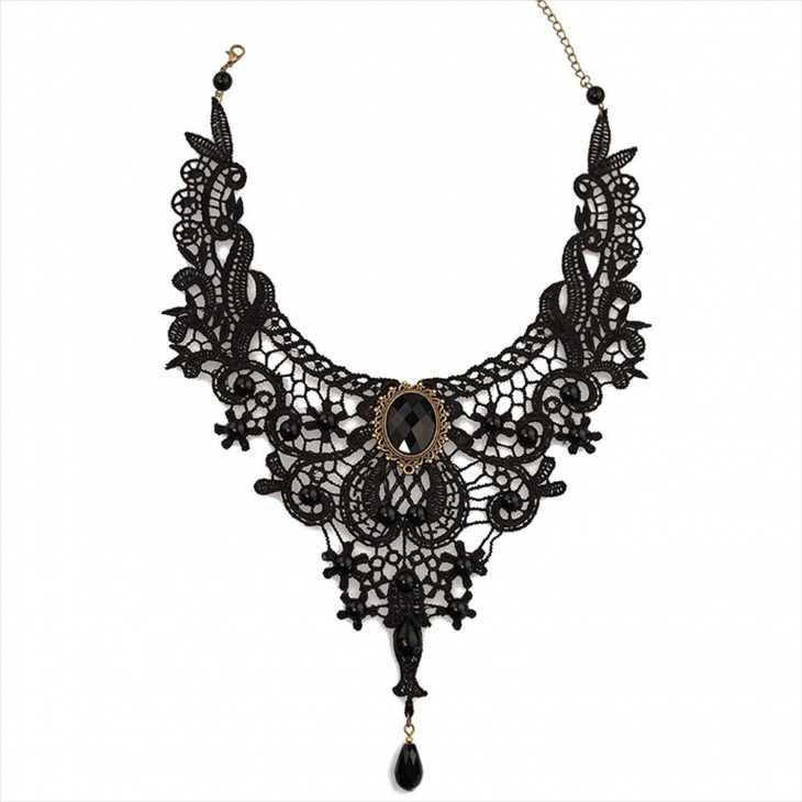 flower lace gothic necklace