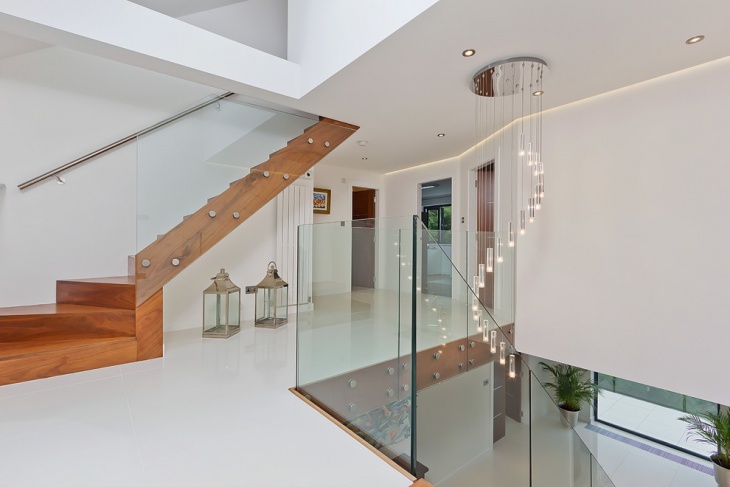 stairs rotating chandelier
