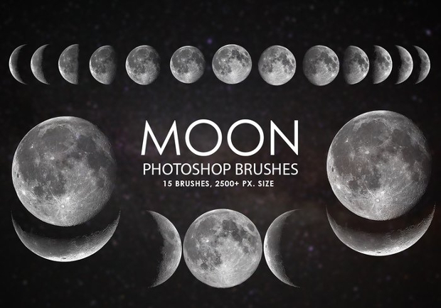 free moon photoshop brushes