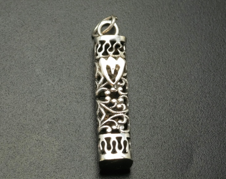 sterling silver cylinder pendant