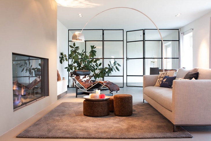 living room glass partition design