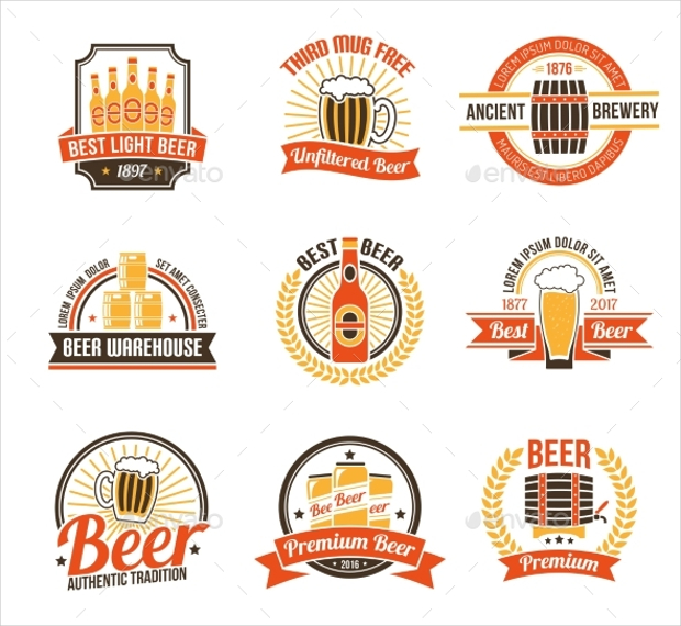 brewery logo set