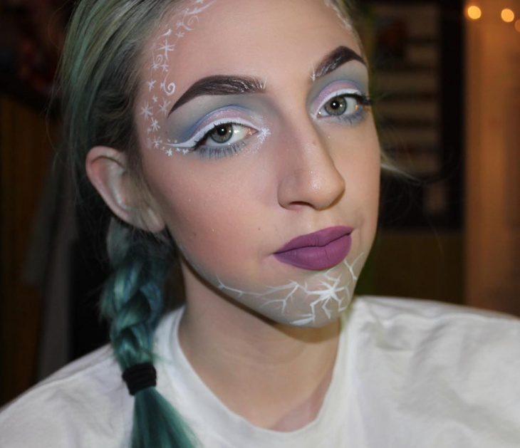 purple snowflake makeup idea