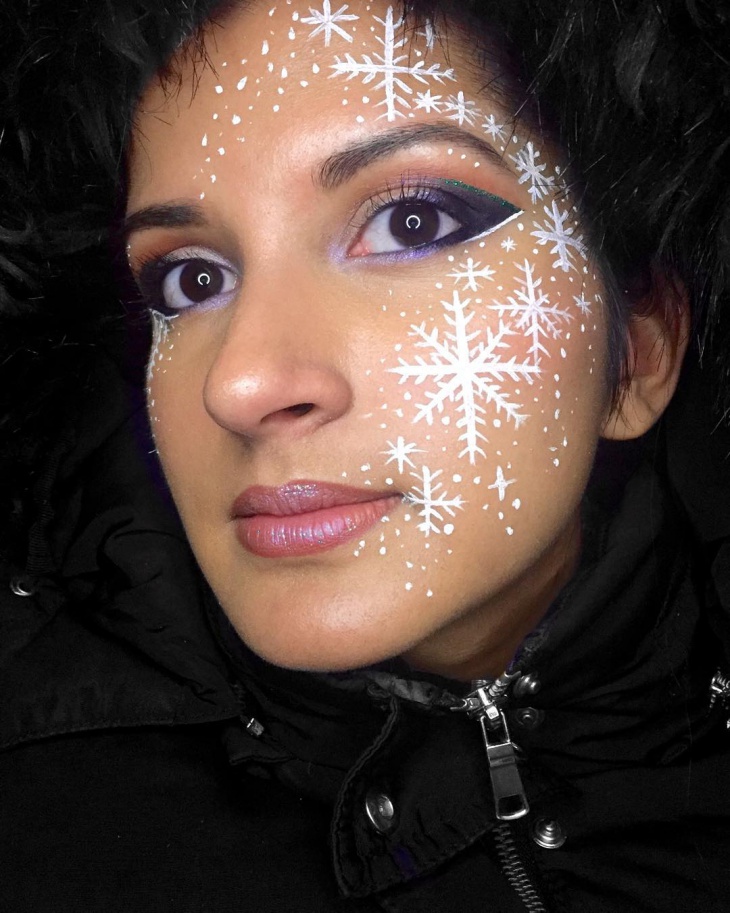 glitter snowflake makeup