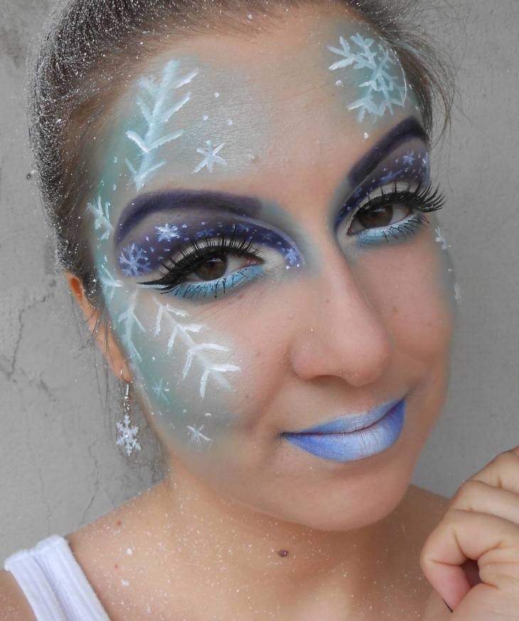Makeup Snowflake Winter Fantasy Face Fotd Blogmas Lipstick Using Put Lips.