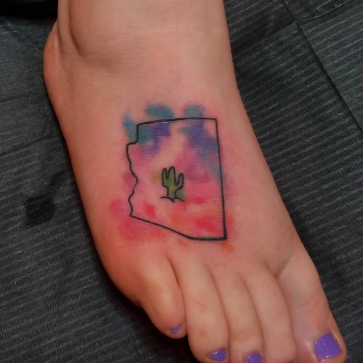 cactus foot tattoo design