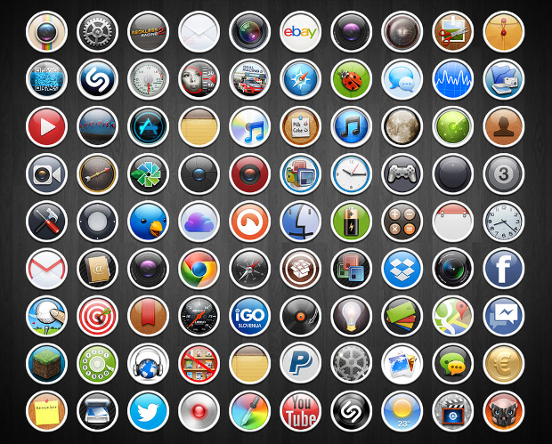 iphone round icon set