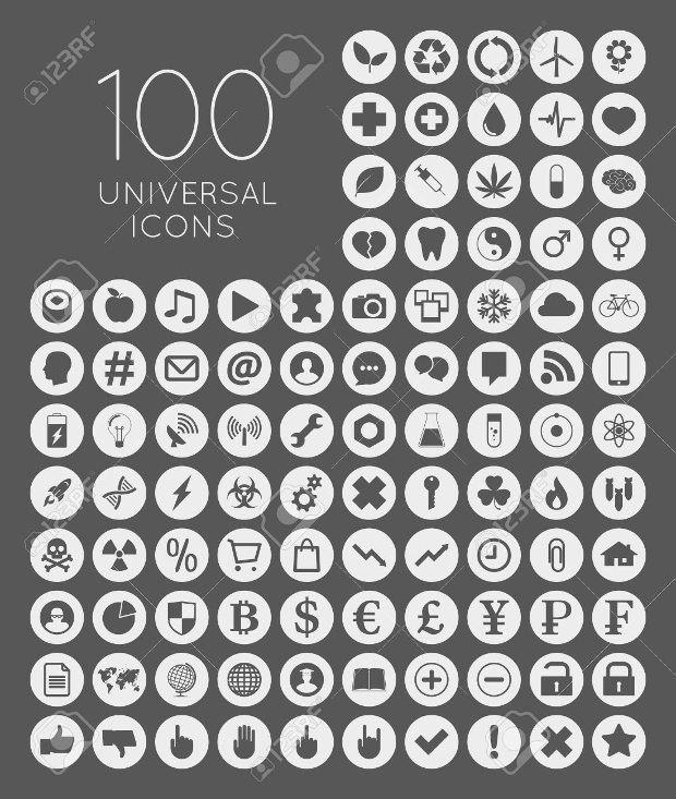 universal round icon set