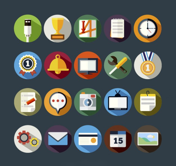 colorful round icons