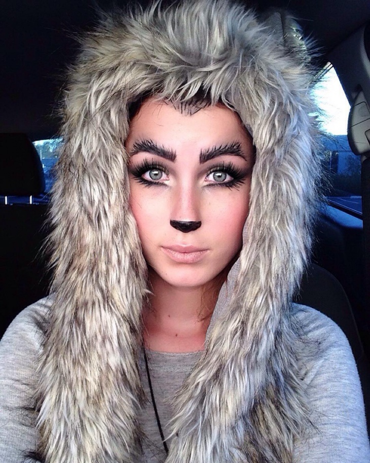 wolf makeup and hairdo
