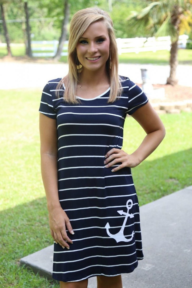 striped anchor dress