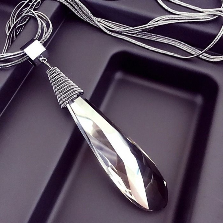 crystal drop pendant necklace