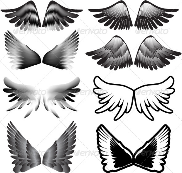 tattoo wings vector