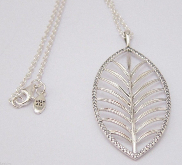 sterling silver leaf necklace