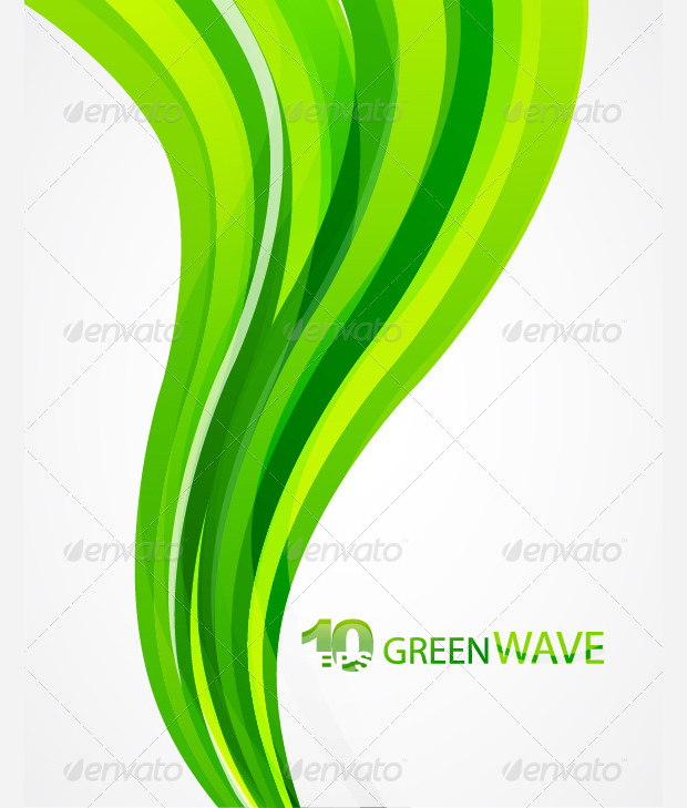 green wave vector background