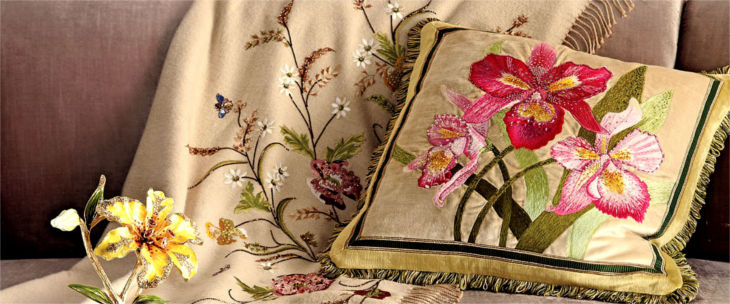 jay strongwater orchid pillow
