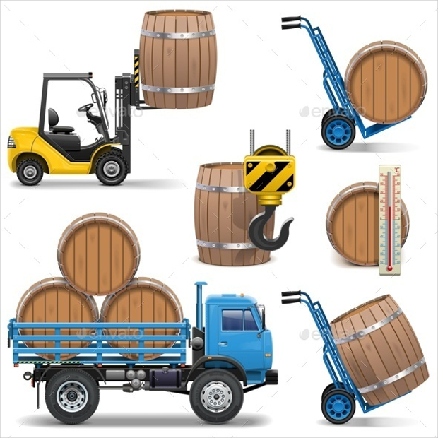 barrels shipping icons
