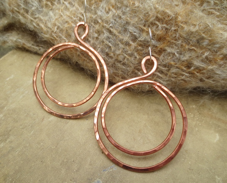 large copper hoop earrinhgs