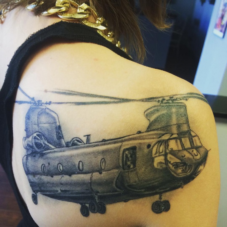 chinook helicopter tattoo
