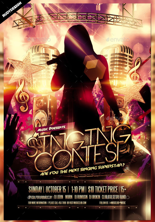 Singing Talent Show Flyer Template
