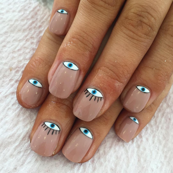 blue eye nail art idea