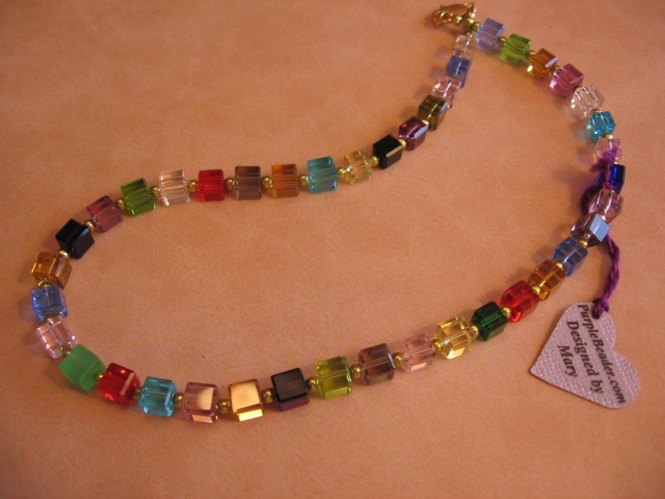 swarovski crystal cube necklace