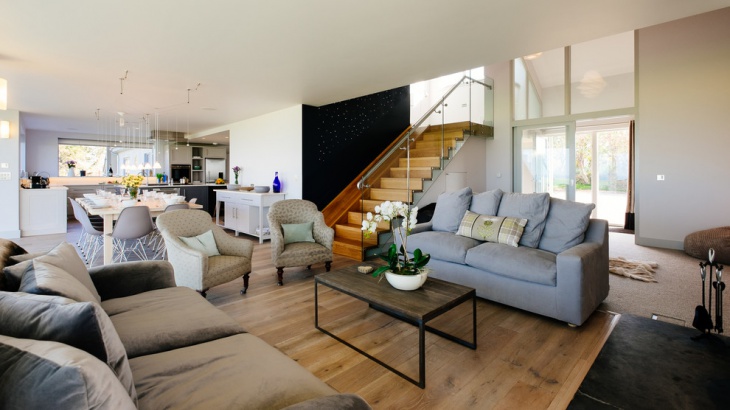 living room stair rail idea