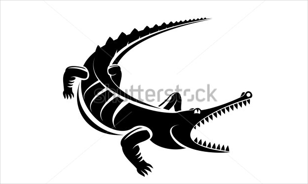 black and white alligator logo