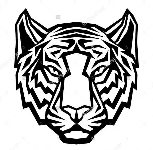black and white tiger head logo