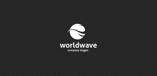 world wave black and white logo