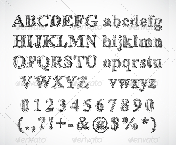 sketch alphabet font
