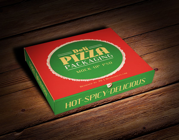 pizza box packaging mockup