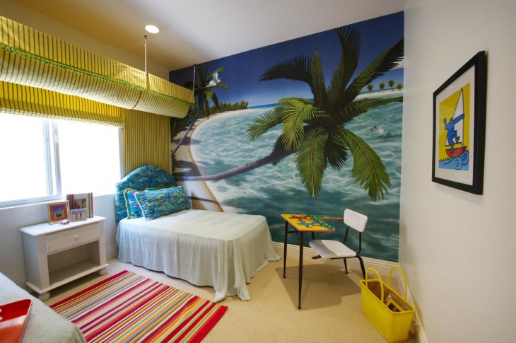 beach style kid bed wall decal 