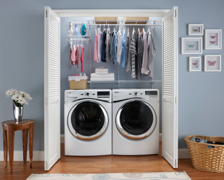 white laundry closet idea
