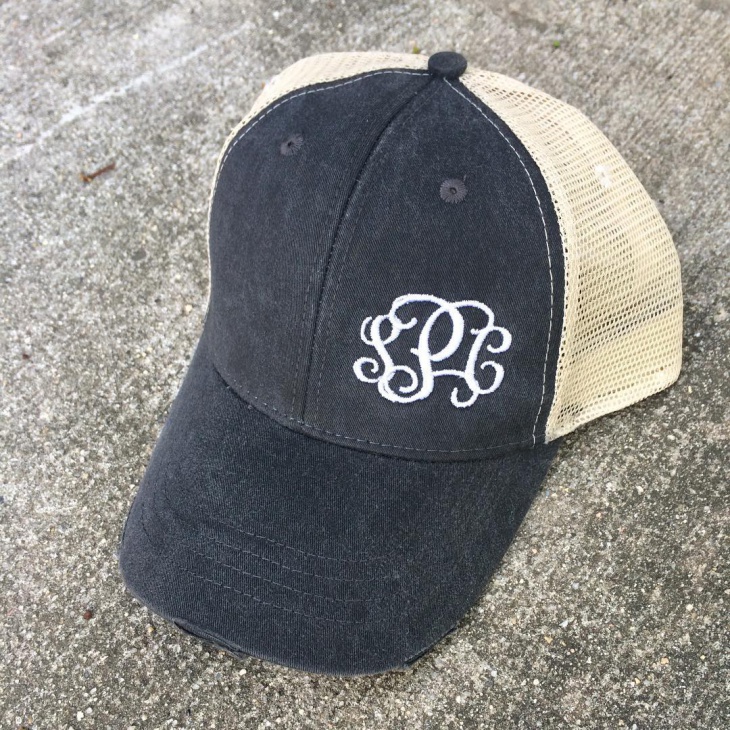 monogram trucker hat