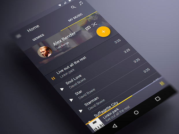 android music app material design