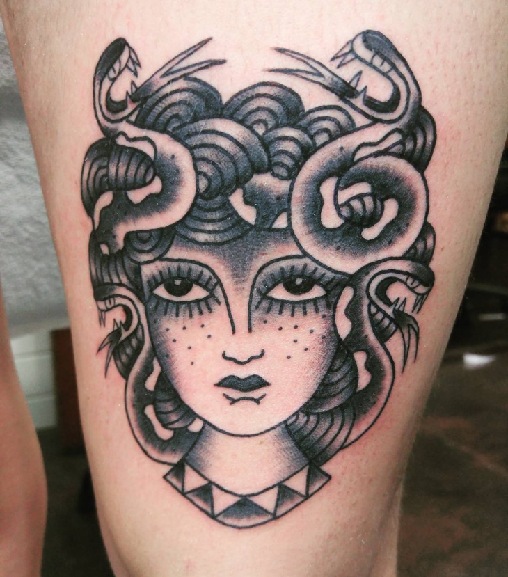black medusa tattoo