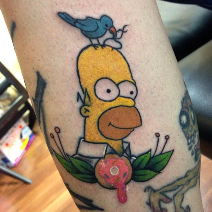 traditional simpsons tattoo