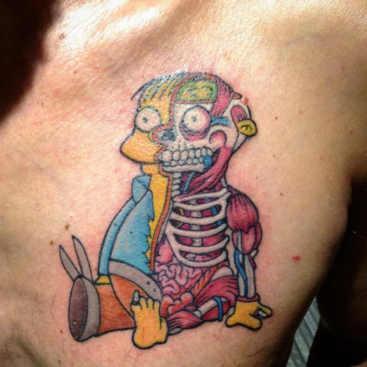 scary skull simpsons tattoo