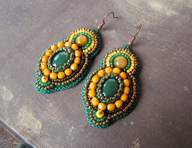 bead embroidery earrings