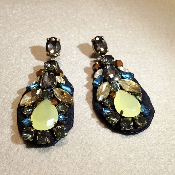 vintage embroidered jewel earrings