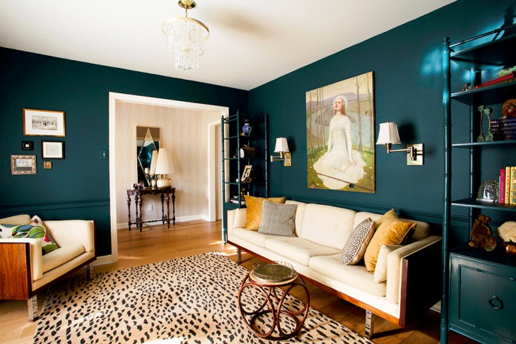 blue living room design