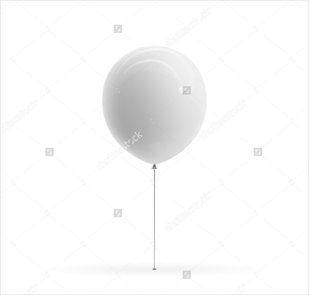 white blank balloon realistic mockup