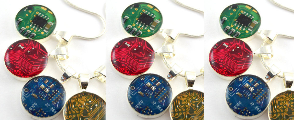 recycled circuit board jewelry