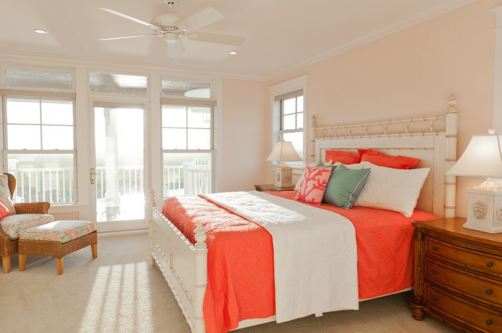 coral master bedroom
