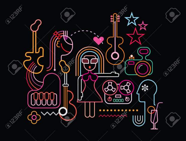 music party vector illustration