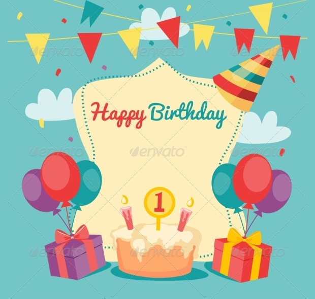happy birthday card vector